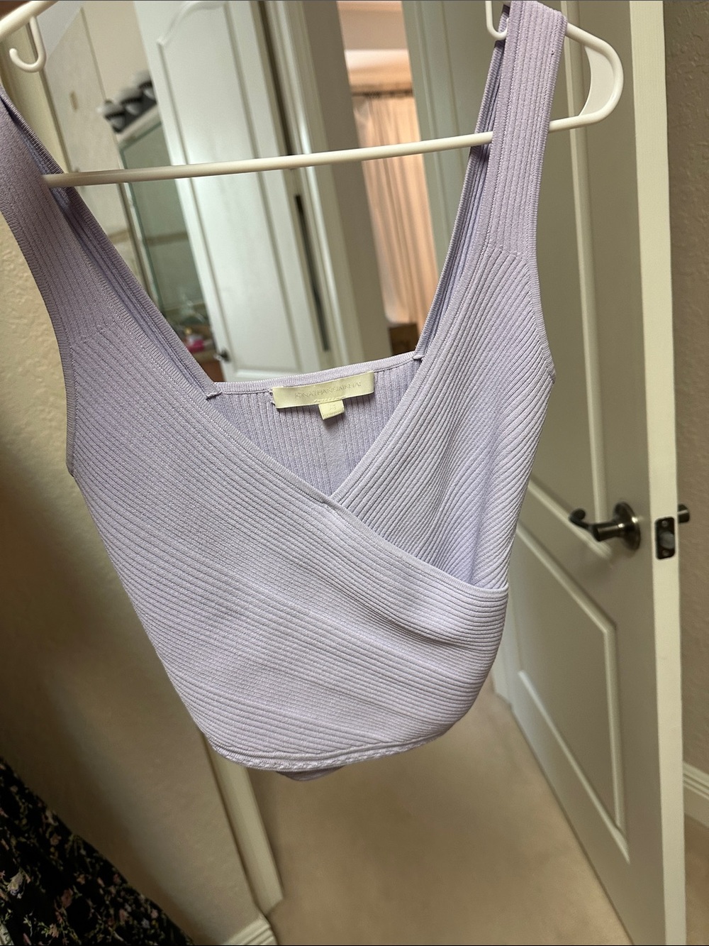 Jonathan Simkhai Lilac Ribbed Wrap Tank Top -  Women